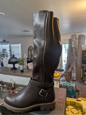 Corkys Women's Tall Combat Boots in Dark Brown